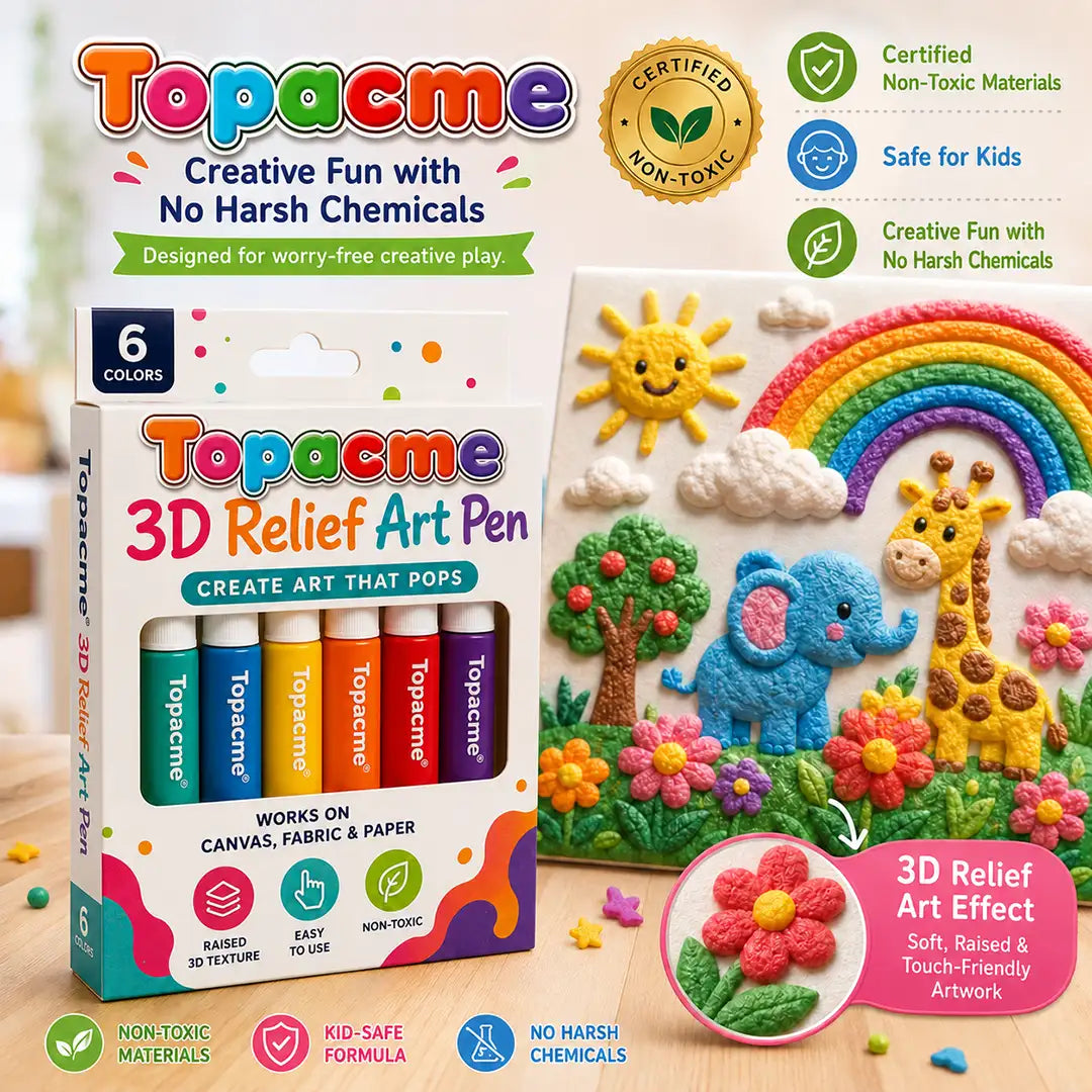 Topacme® 3D Relief Art Pen – Turn Flat Drawings Into Touchable 3D Art🪄🪄