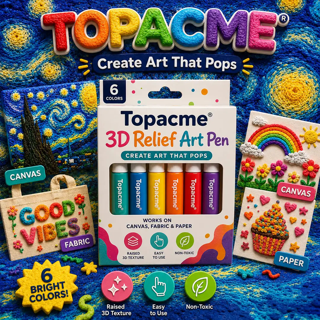 Topacme® 3D Relief Art Pen – Turn Flat Drawings Into Touchable 3D Art🪄🪄