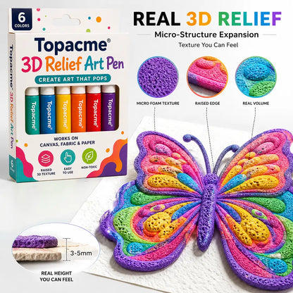Topacme® 3D Relief Art Pen – Turn Flat Drawings Into Touchable 3D Art🪄🪄
