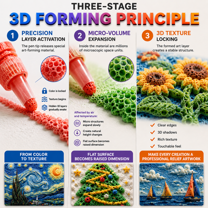 Topacme® 3D Relief Art Pen – Turn Flat Drawings Into Touchable 3D Art🪄🪄